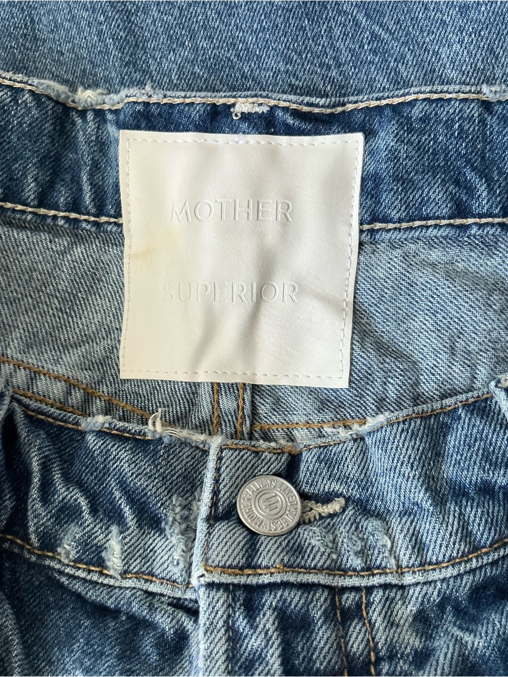 NWT MOTHER SUPERIOR Jeans High Waisted Tunnel Vision Sneak Blue Size 33 - Picture 8 of 15